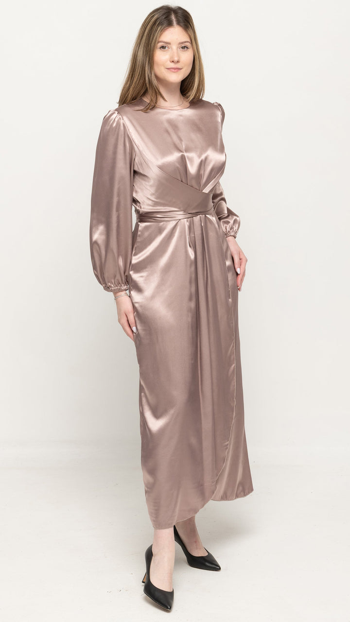 Satin Wrap Dress