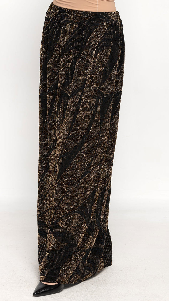 Elegant Maxi Skirt Gold Shimmer