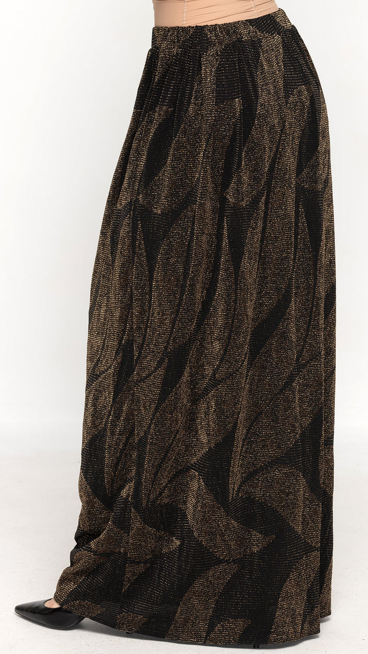 Elegant Maxi Skirt Gold Shimmer
