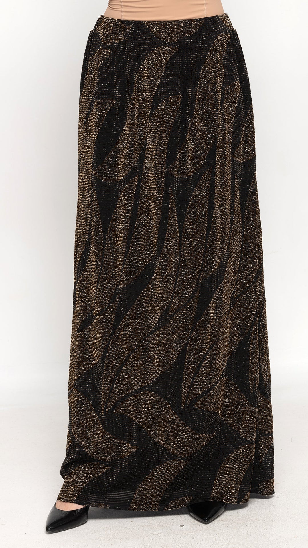 Elegant Maxi Skirt Gold Shimmer