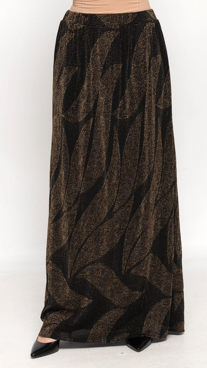 Elegant Maxi Skirt Gold Shimmer