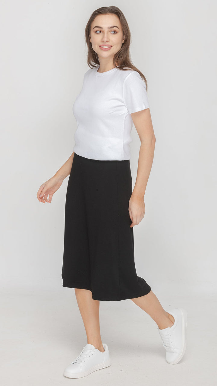 KMW Style 2404 Black Jersey Midi Skirt - Hero