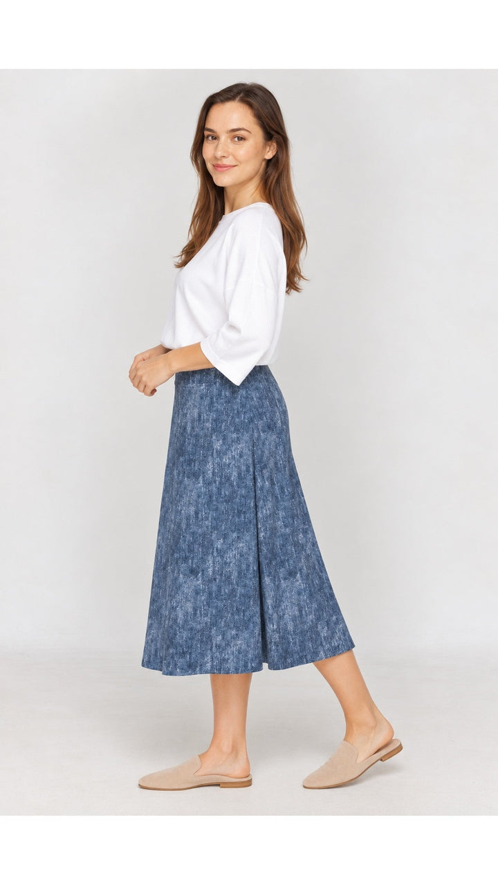 KMW Style 2404 Denim Flare Skirt - Side
