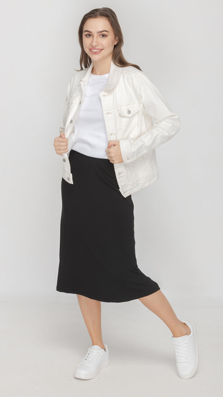 Jersey Flare Midi Skirt - Royal Blue