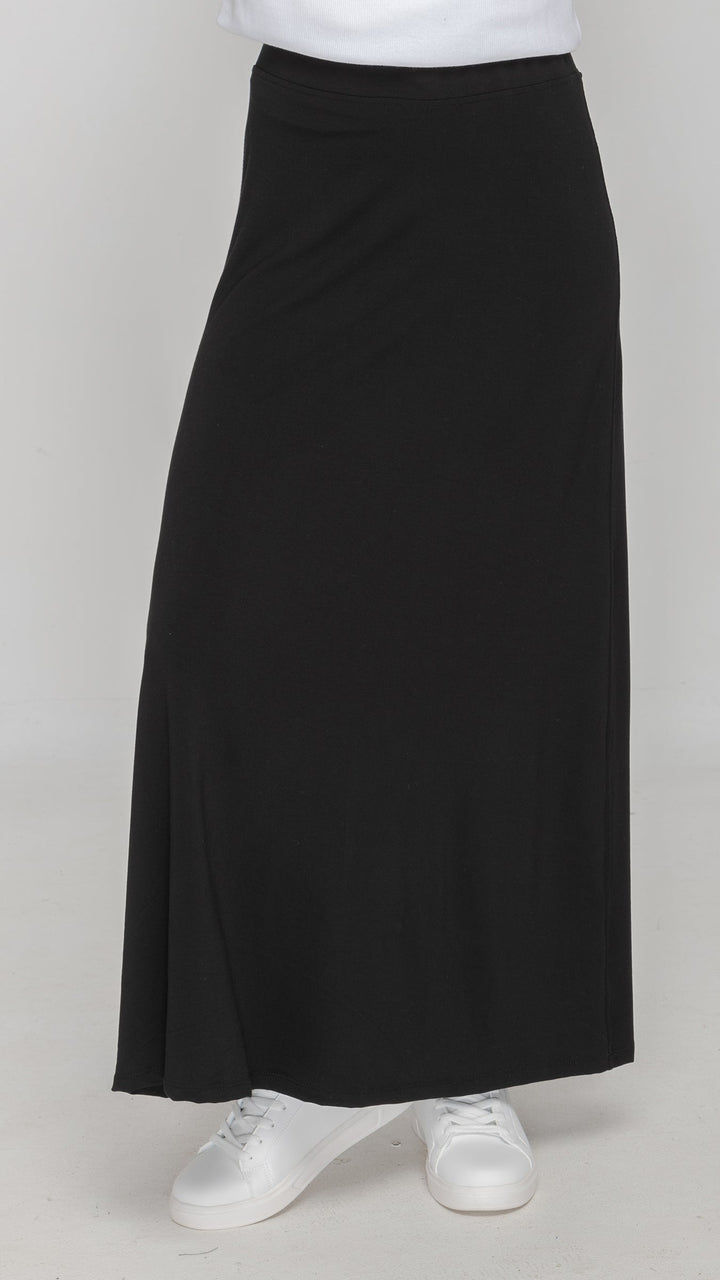 Bamboo Jersey Maxi Skirt - Black