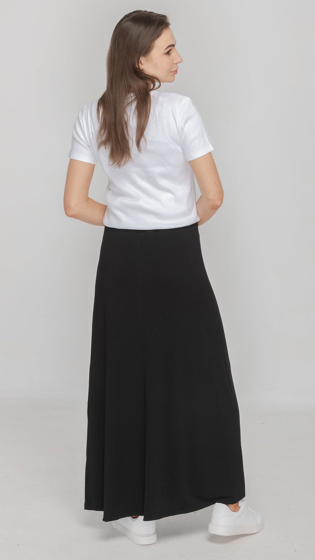 Bamboo Jersey Maxi Skirt - Black