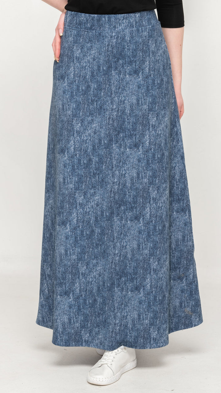 Stretch Denim Maxi Skirt