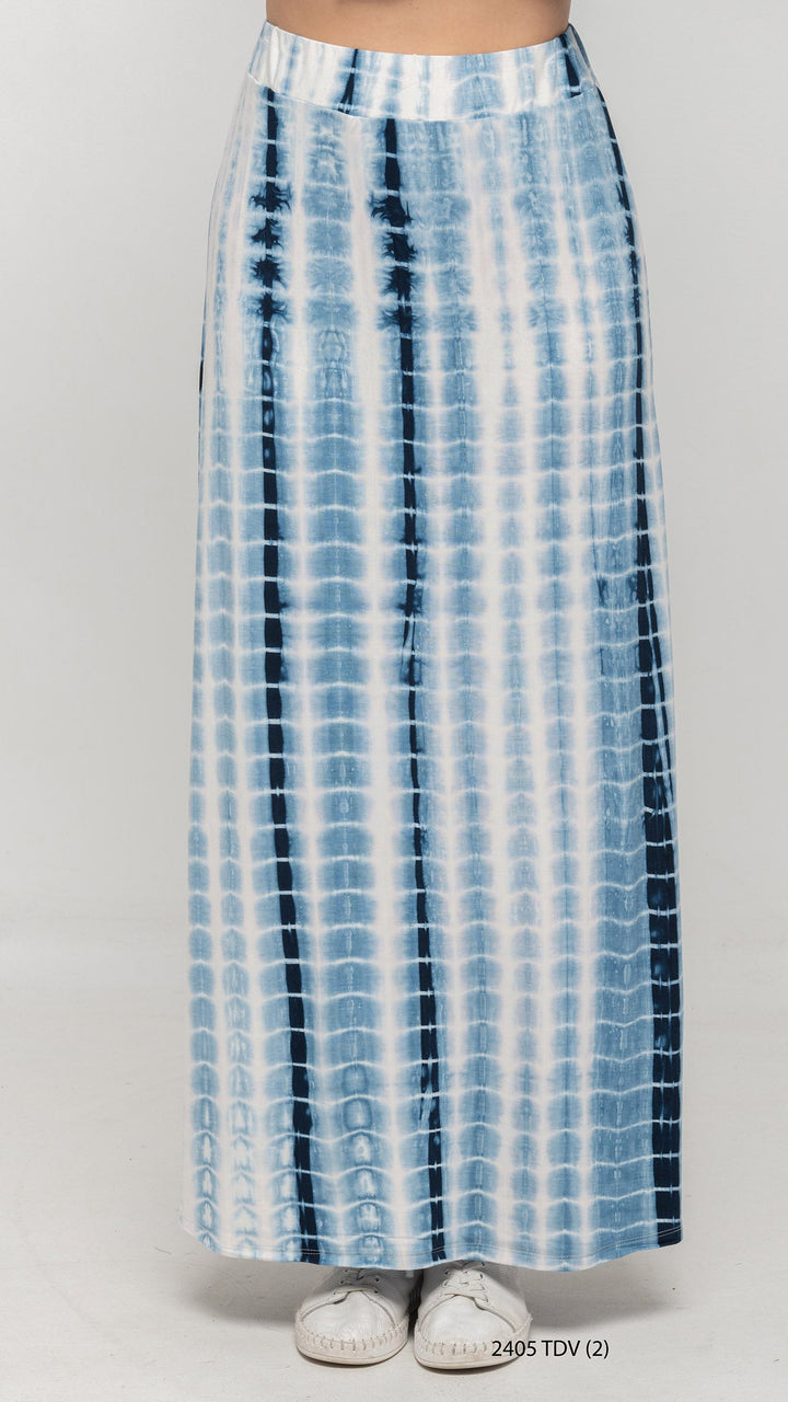 Blue Tie Dye Maxi Skirt