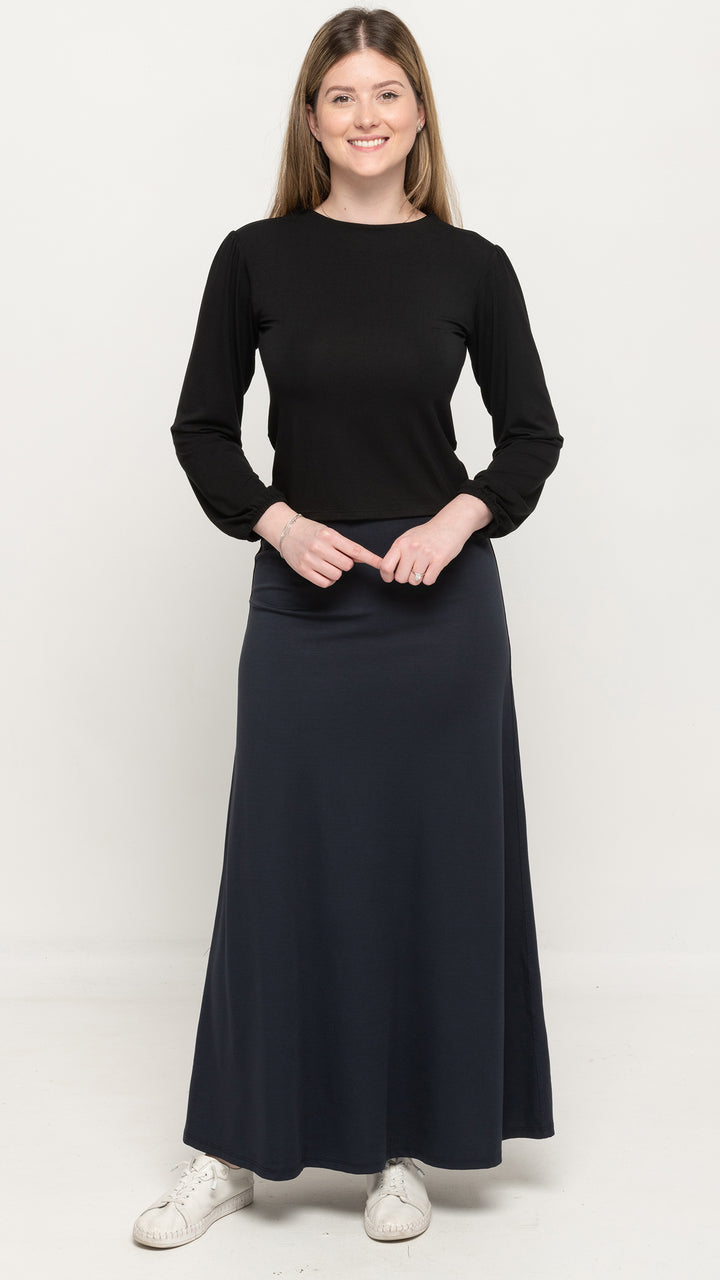 Bamboo Jersey Top Long Sleeve Navy