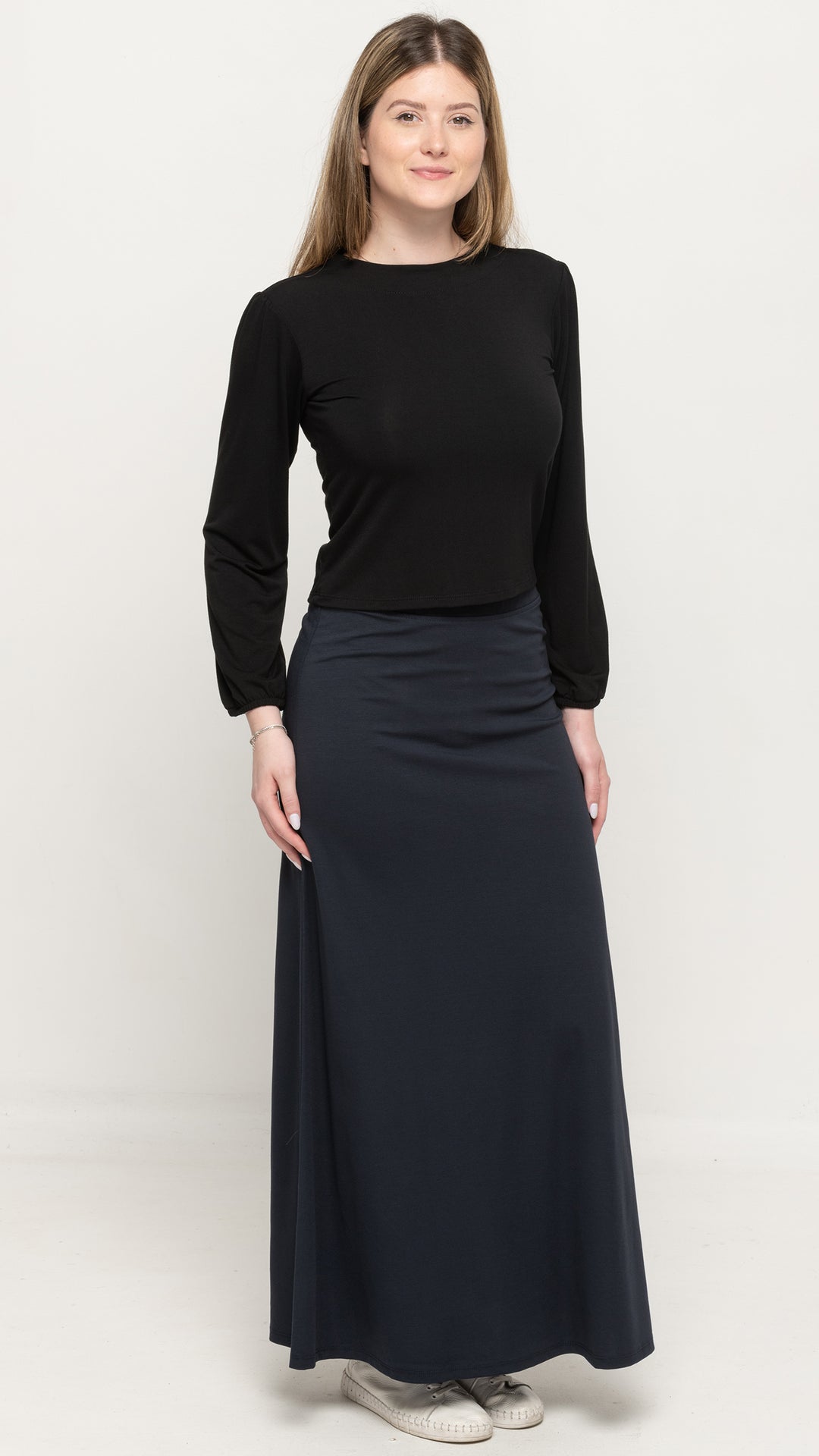 Bamboo Jersey Top Long Sleeve Navy
