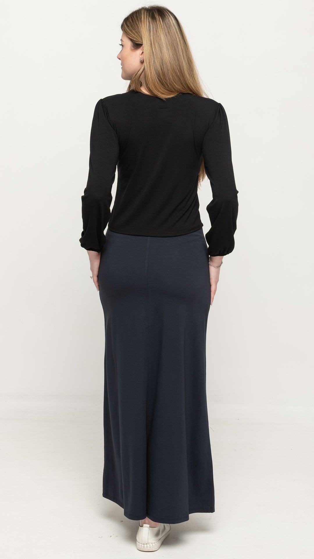 Bamboo Jersey Top Long Sleeve Navy
