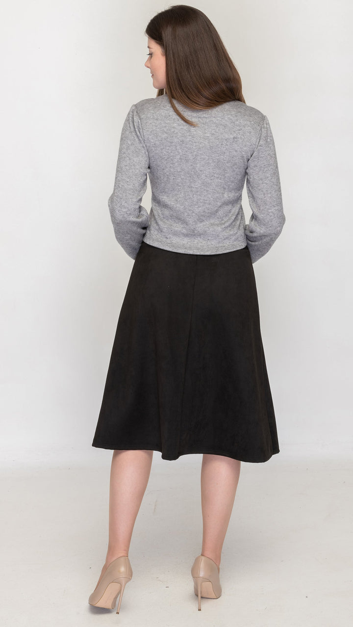 Gathered shoulder sweater