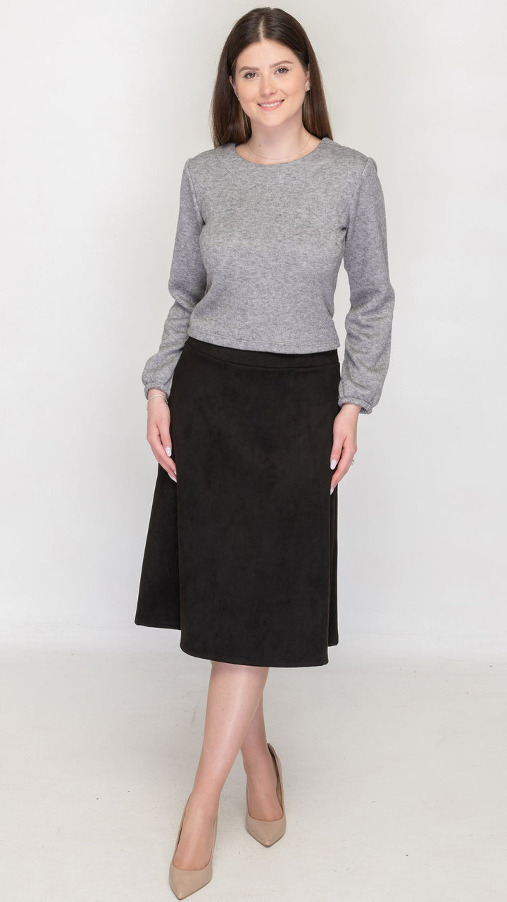 Gathered shoulder sweater