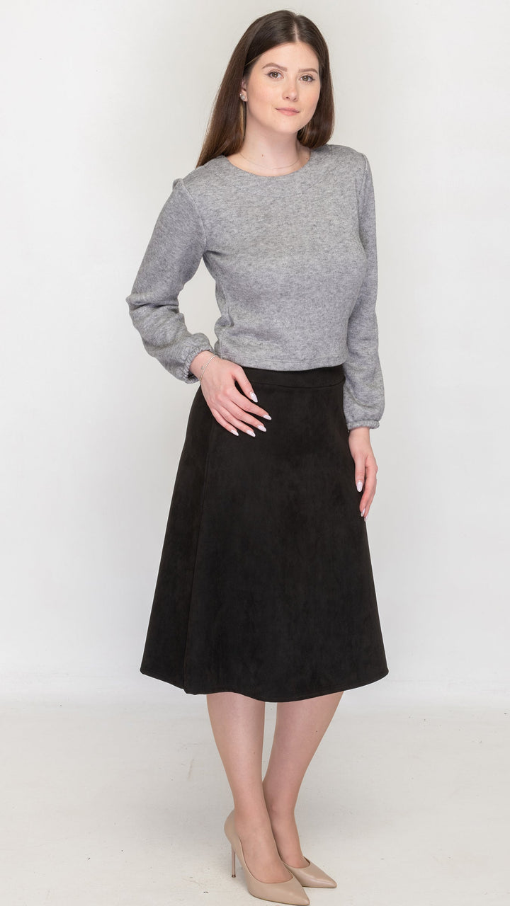Gathered shoulder sweater