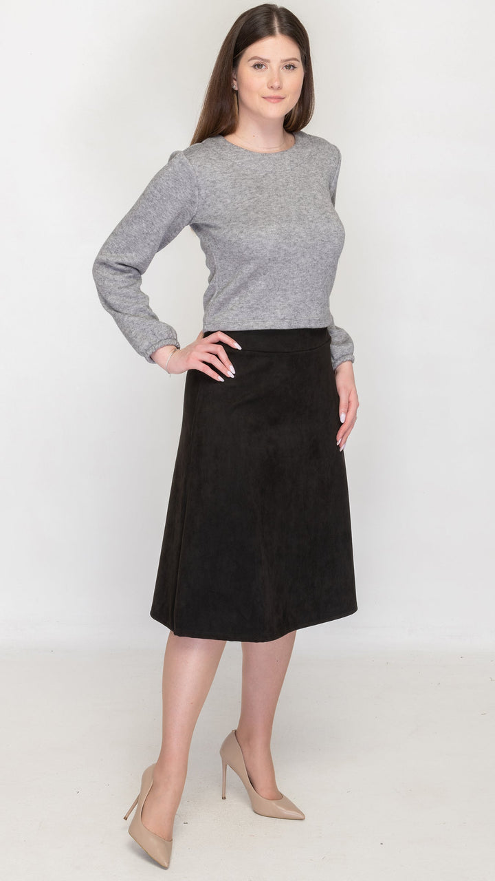 Gathered shoulder sweater