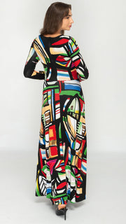 Side Tie Maxi Dress - Multi Color