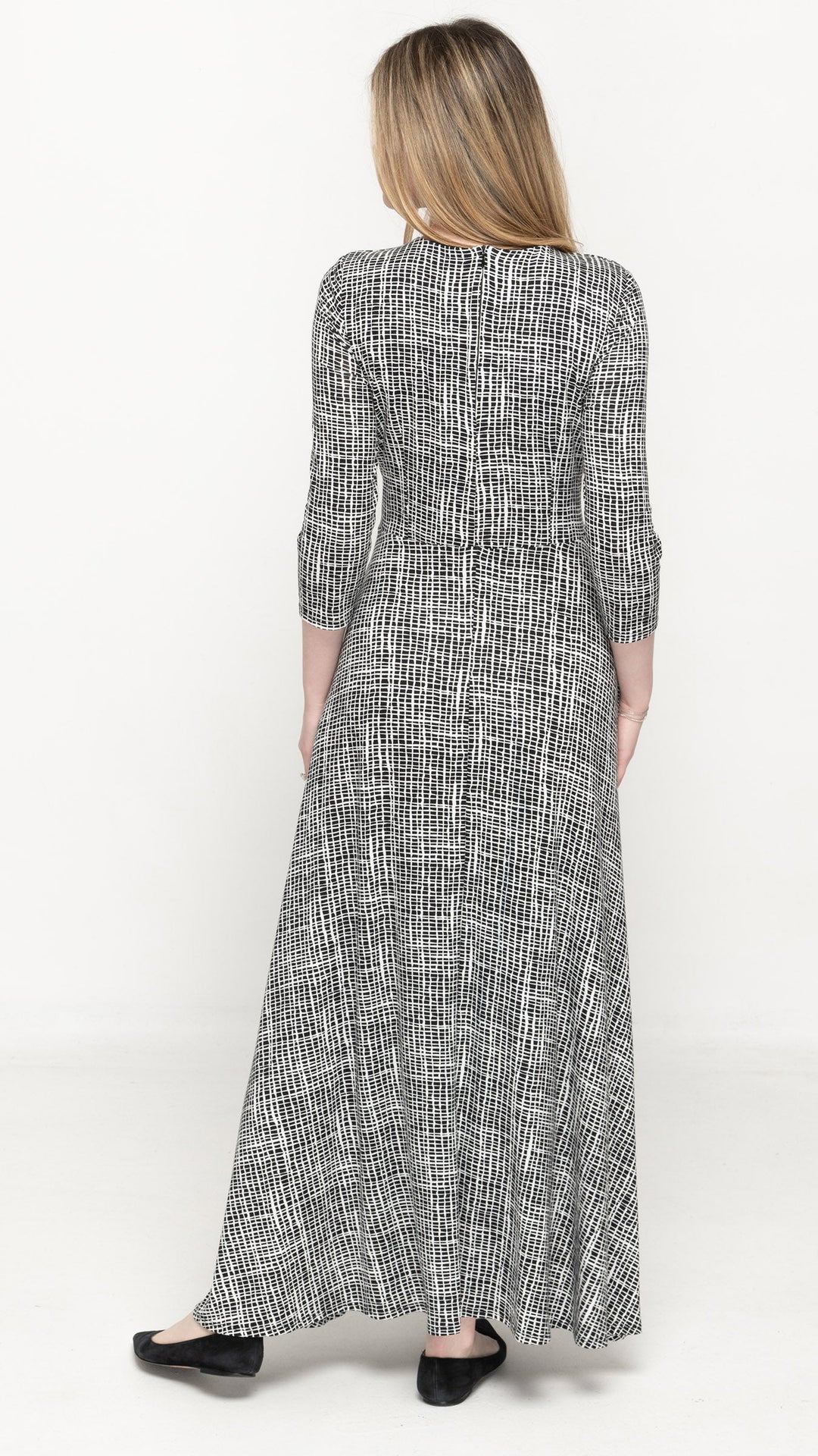 Side Tie Maxi Dress - Squiggle Print