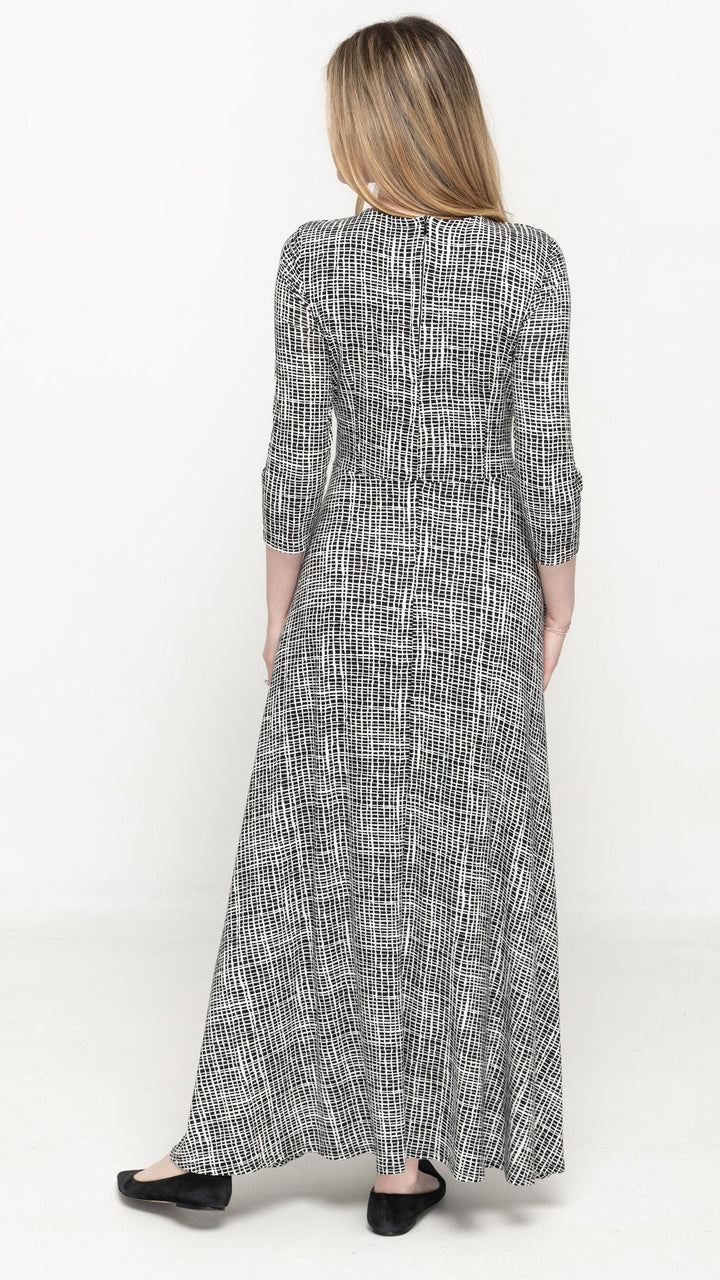 Side Tie Maxi Dress - Squiggle Print