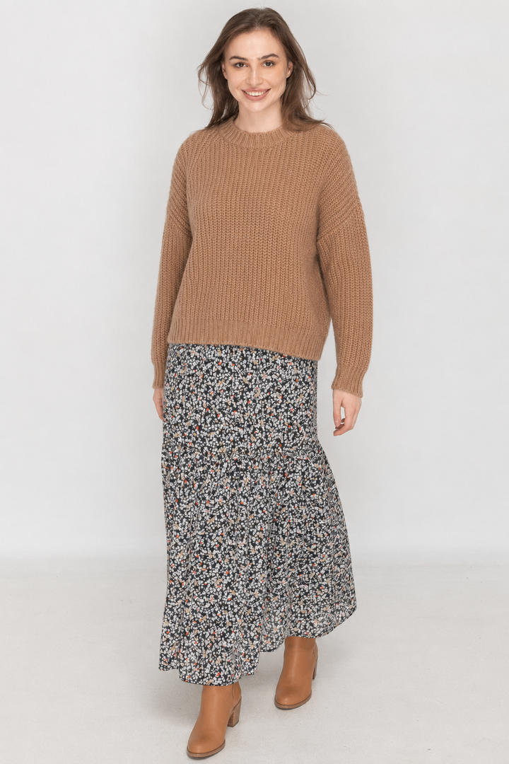 KMW 2500 Grey Dot Mosaic V-neck sweater dress