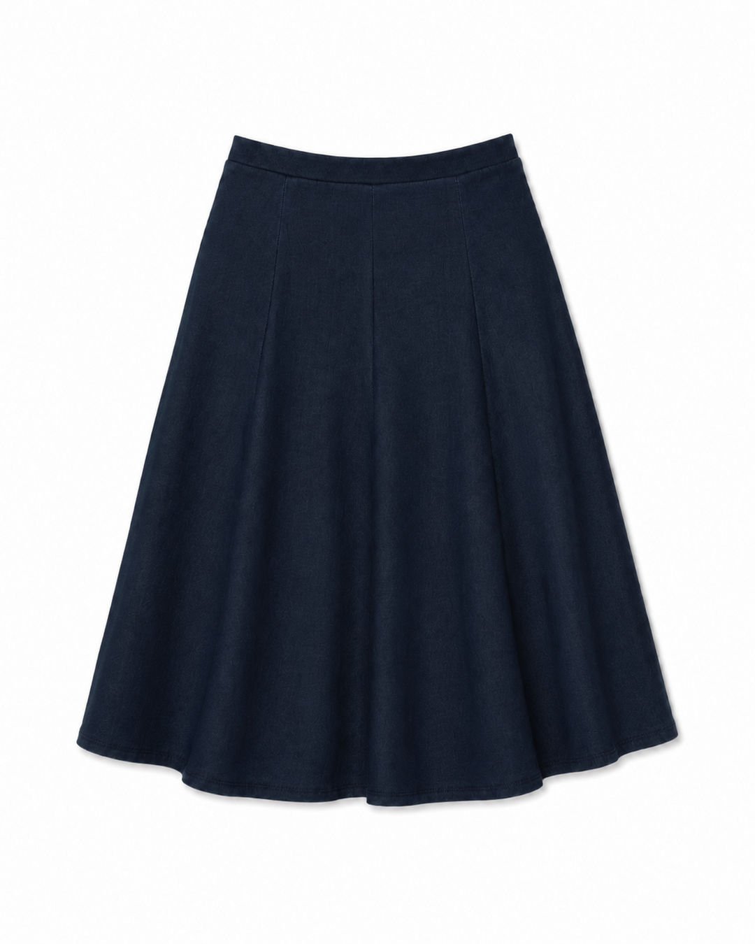 Style 2617 Navy Denim panel skirt flatlay