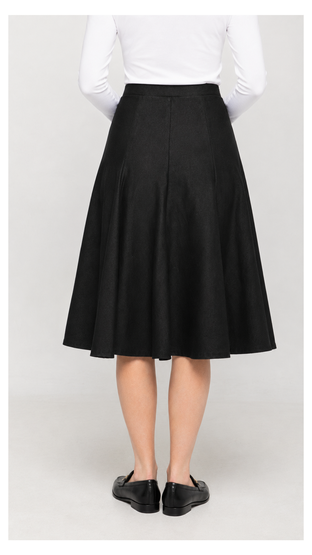 Knit Denim Panel Skirt
