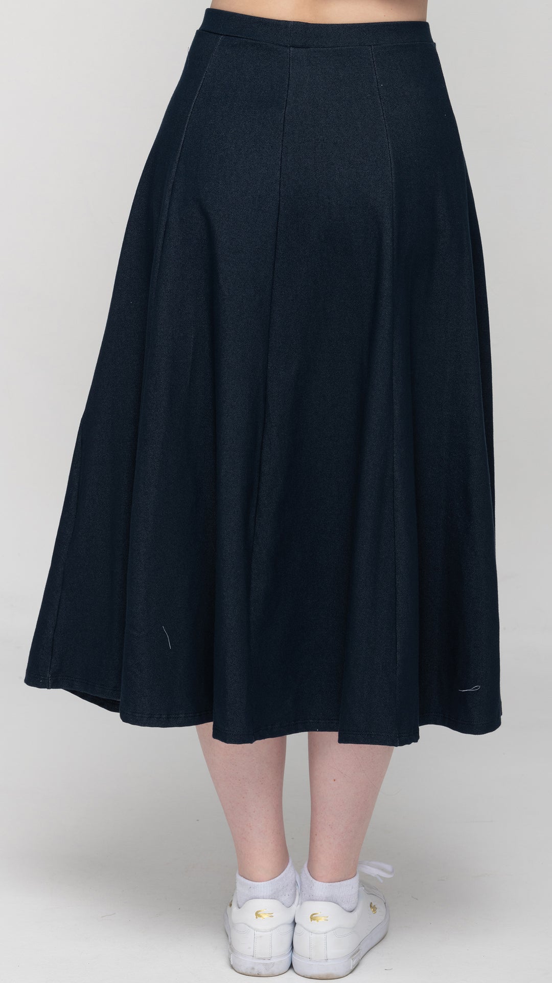 Stretch Denim Panel Skirt - Blue Denim 33"