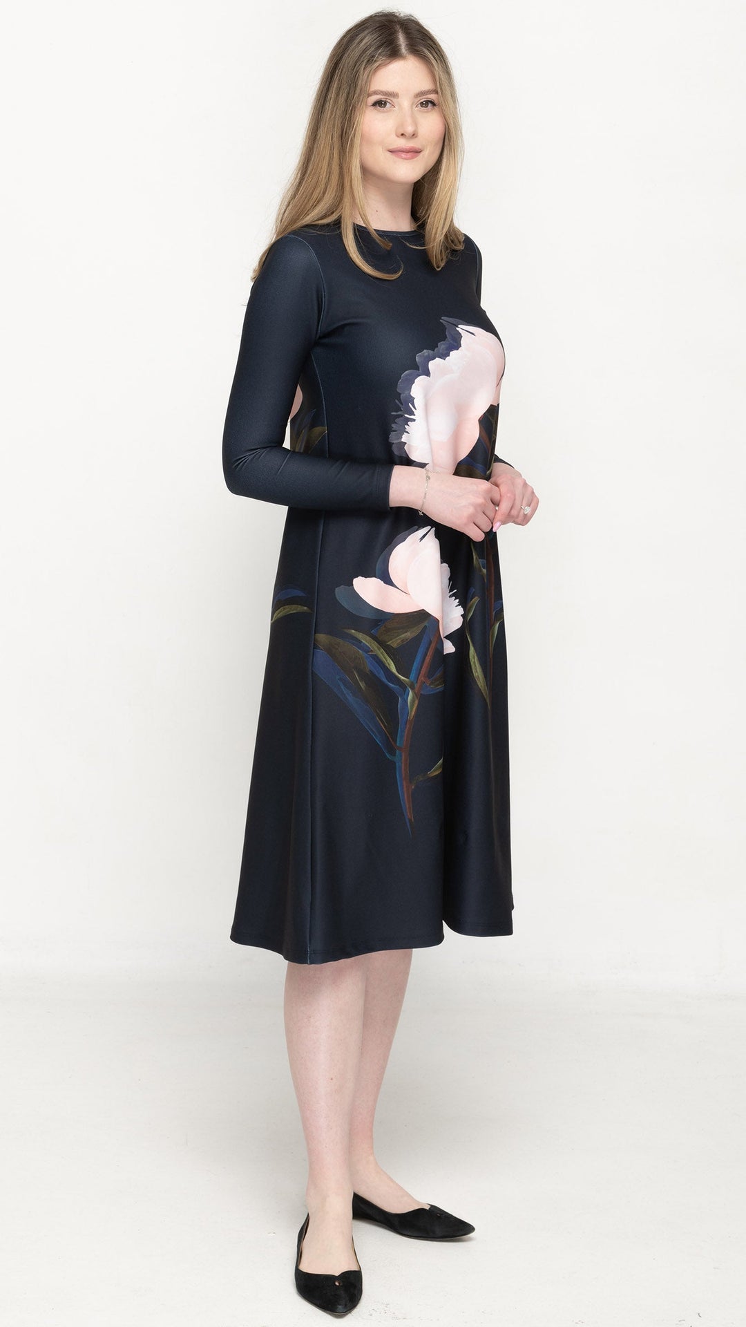 Midnight Peony Dress
