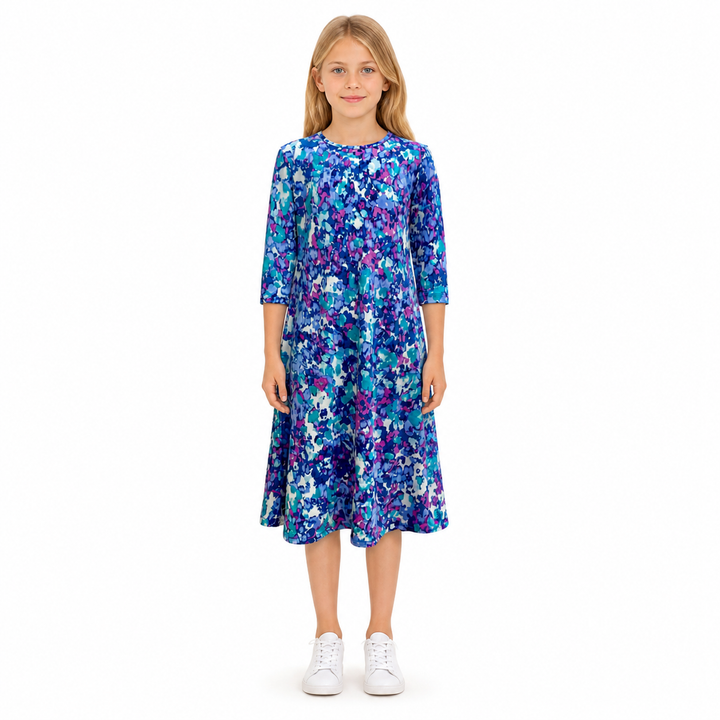 Girls Tunic Dress -  Purple Floral