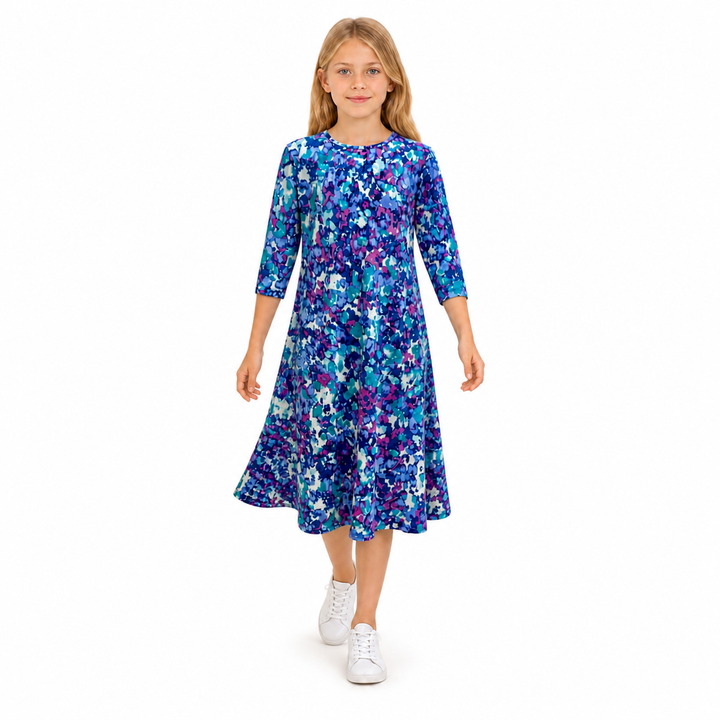 Girls Tunic Dress -  Purple Floral