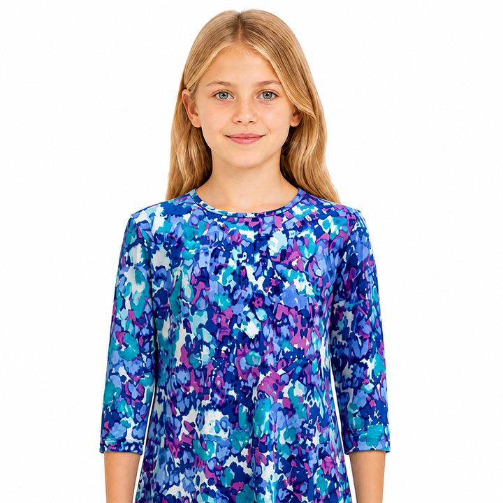 Girls Tunic Dress -  Purple Floral