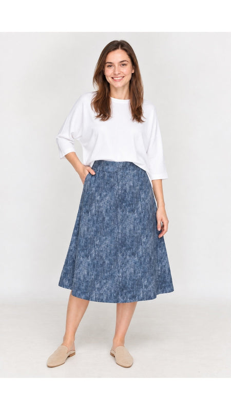 Denim Flare Skirt