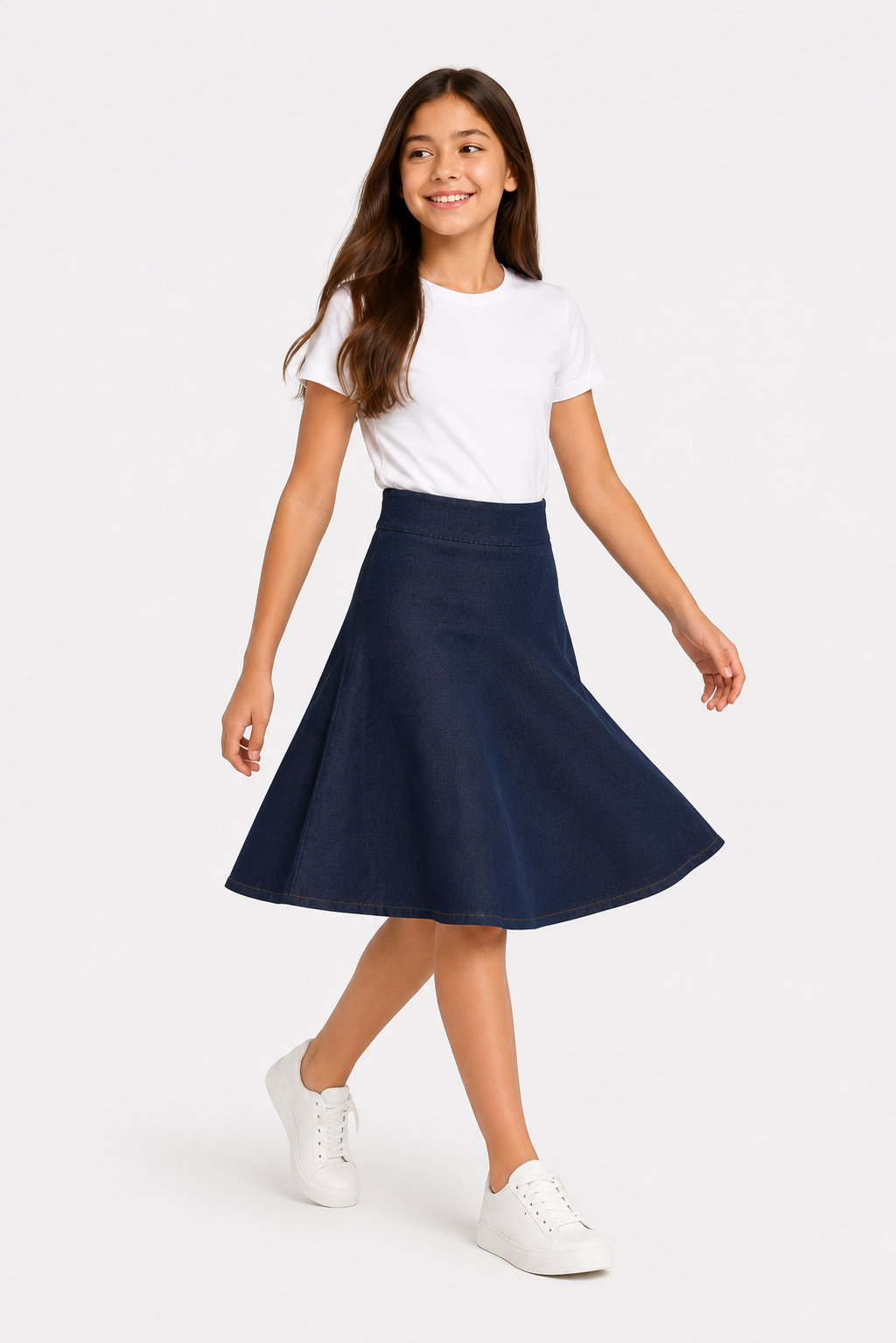 Girls  Flare Skirt - Stretch Denim