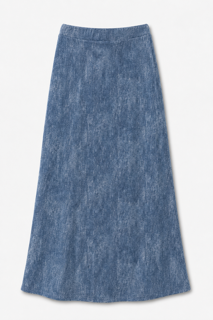 Stretch Denim Maxi Skirt