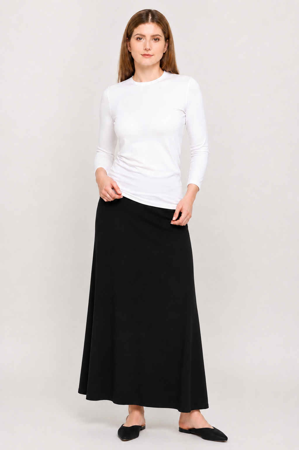 Bamboo Jersey Maxi Skirt - Black