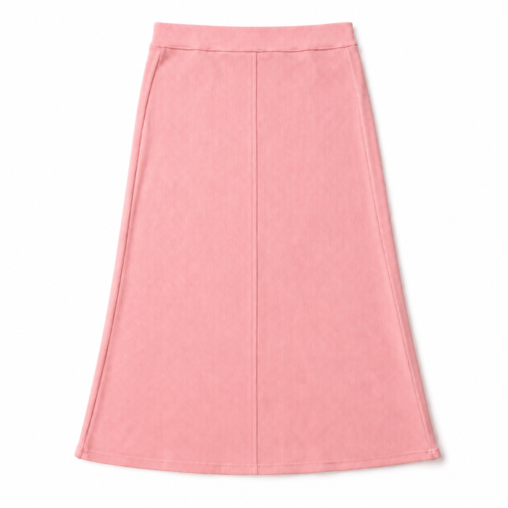 A-Line Rib Midi Skirt