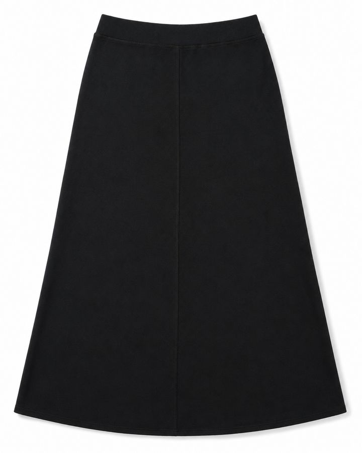 Soft Terry Maxi Skirt - Black