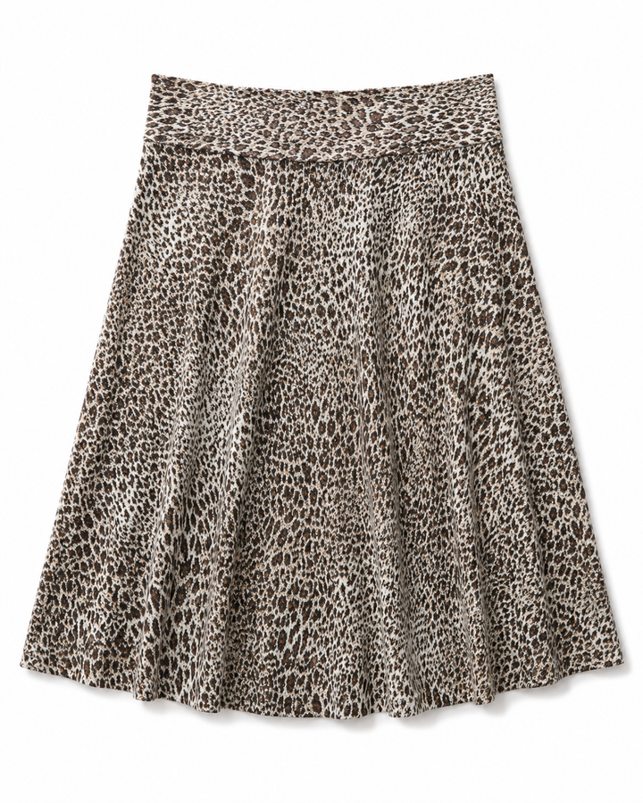 Circle Skirt Sweater Knit - Animal Print