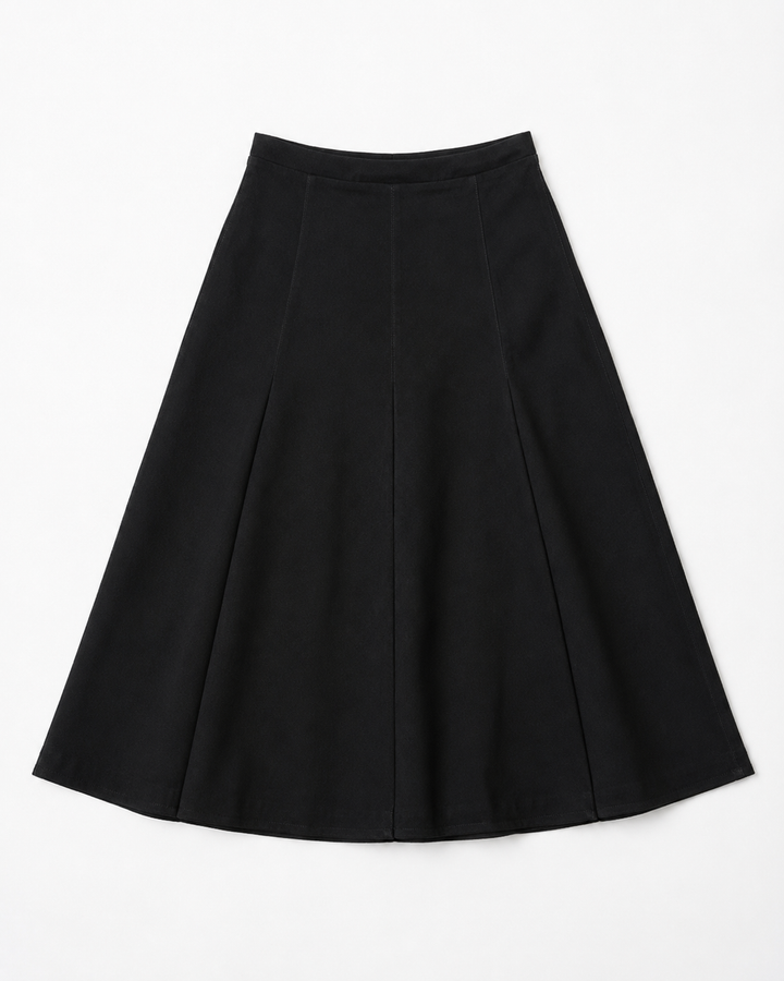 Stretch Knit Denim Panel Skirt - 33"