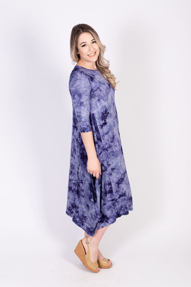 Boho Dress - Blue Tie Dye