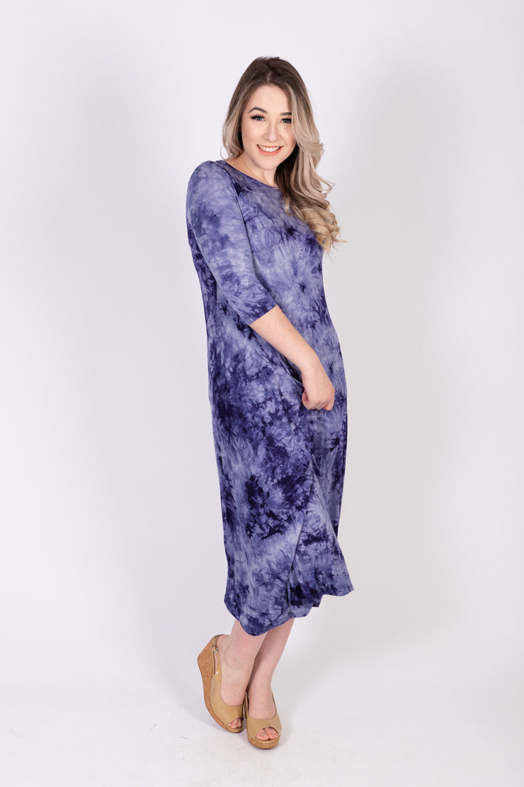 Boho Dress - Blue Tie Dye