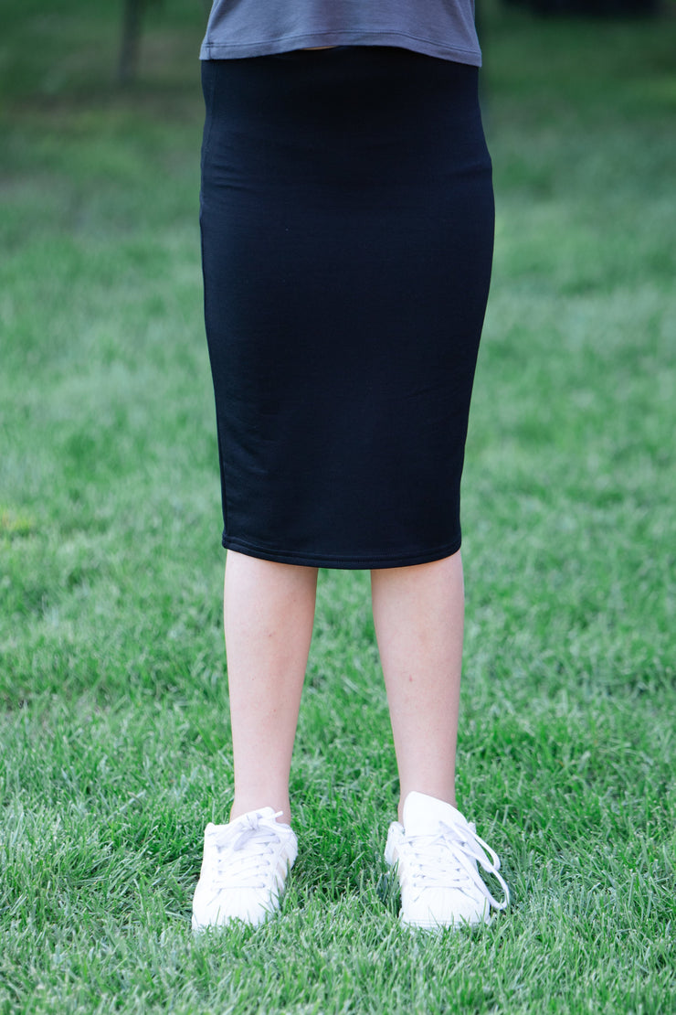 Girls Pencil Skirt - Black