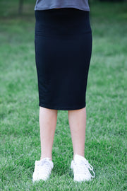 Girls Pencil Skirt - Black