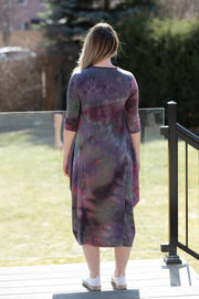 Boho Sweatshirt Dress - Wine/Olive Tie Dye - *XS & SMALL ONLY*