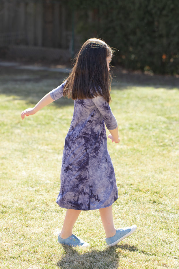 Girls Tunic Dress - Blue Tie Dye