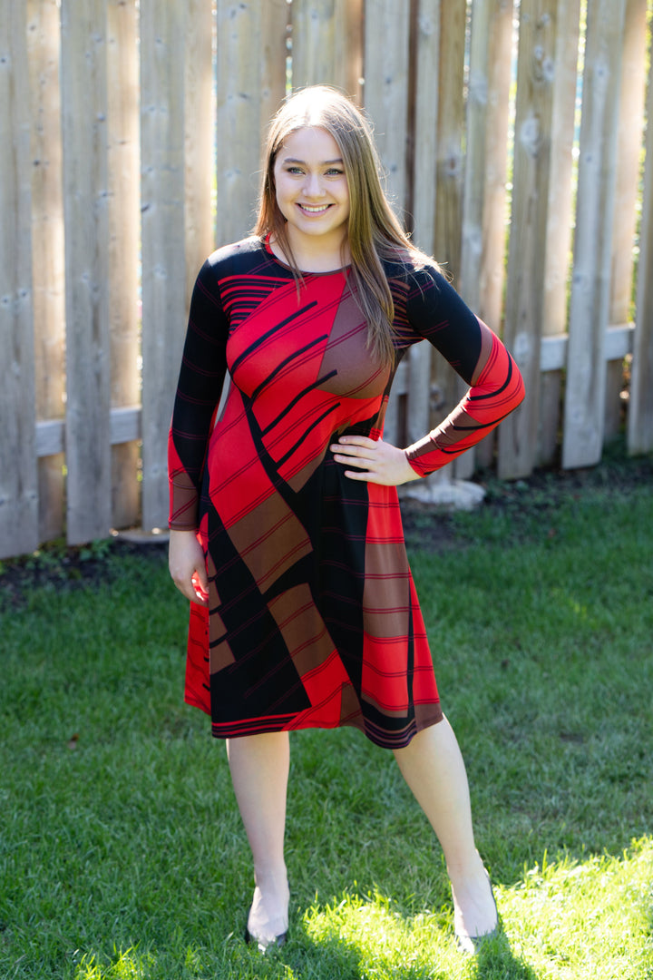 *XSMALL* A-Line Dress - Black/Red Check