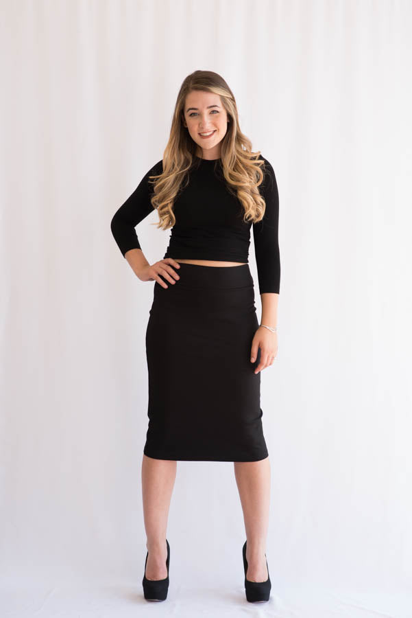 PDR Pencil Skirt  - Black