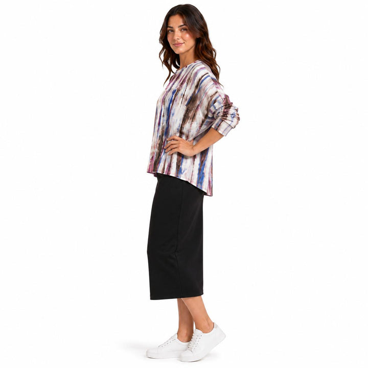 Dolman Jersey Monkey Top Brown Pink Tie Dye