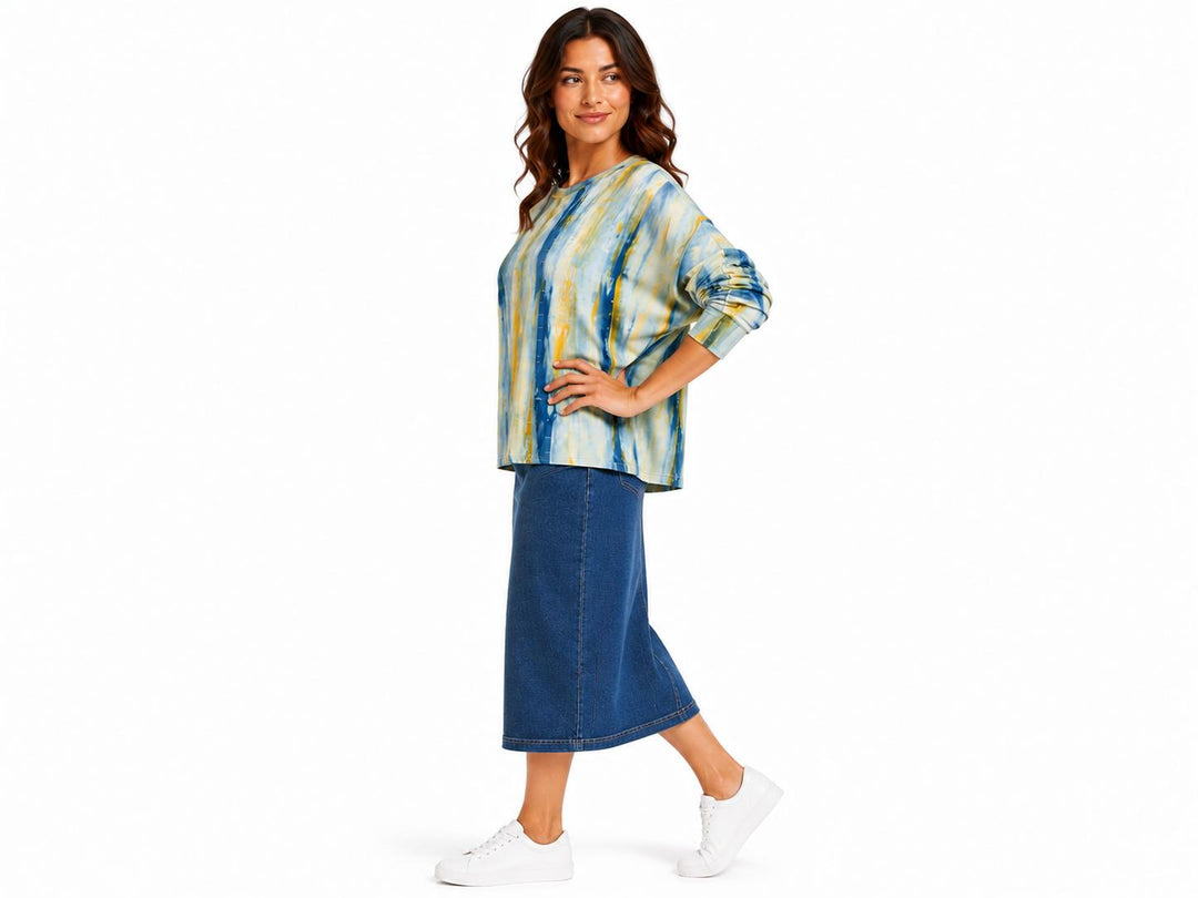 Dolman Jersey Monkey Top Green Tie Dye