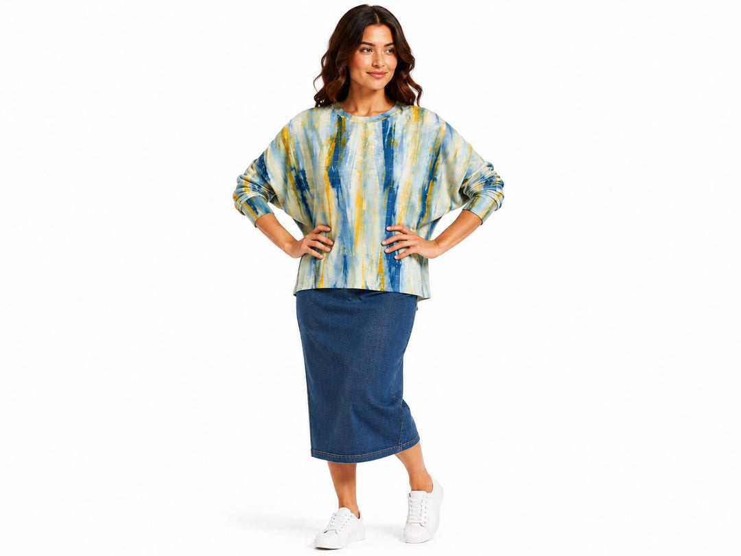 Dolman Jersey Monkey Top Green Tie Dye