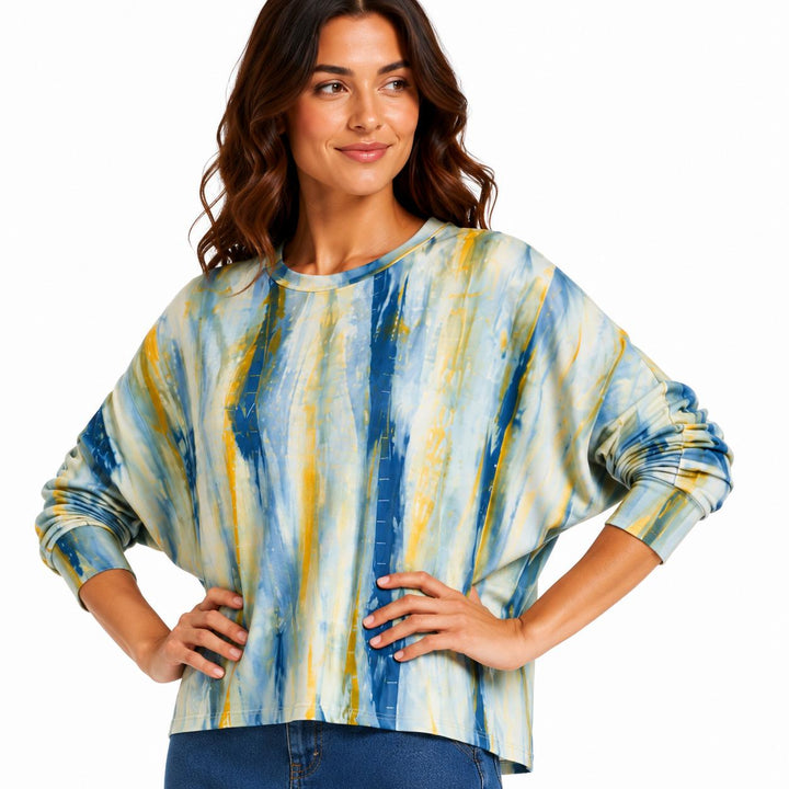 Dolman Jersey Monkey Top Green Tie Dye